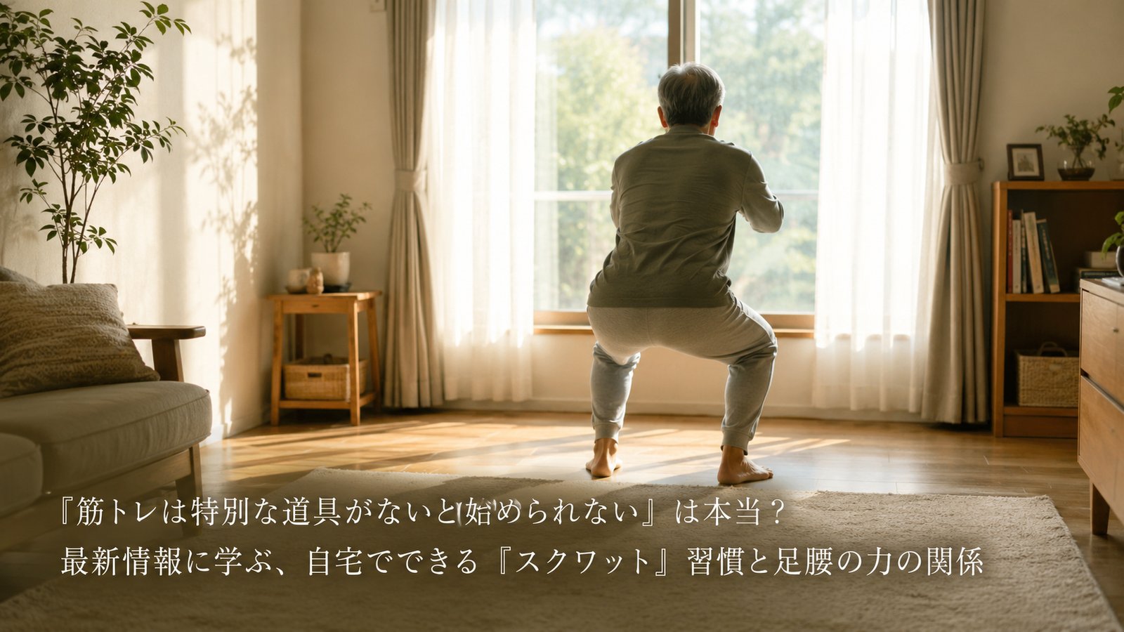 「筋トレは特別な道具がないと始められない」は本当？最新情報に学ぶ、自宅でできる「スクワット」習慣と足腰の力の関係