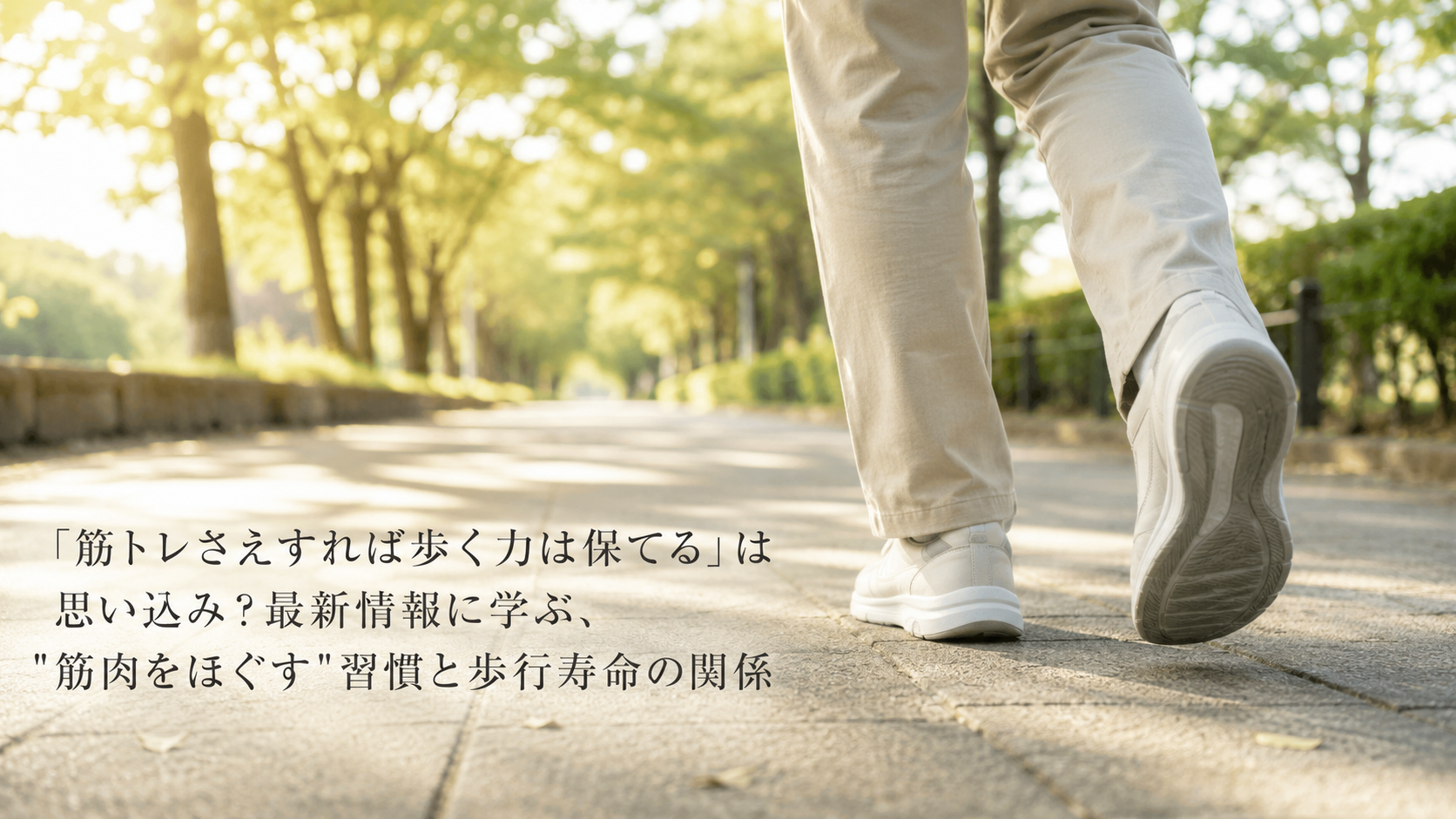 「筋トレさえすれば歩く力は保てる」は思い込み？最新情報に学ぶ、"筋肉をほぐす"習慣と歩行寿命の関係