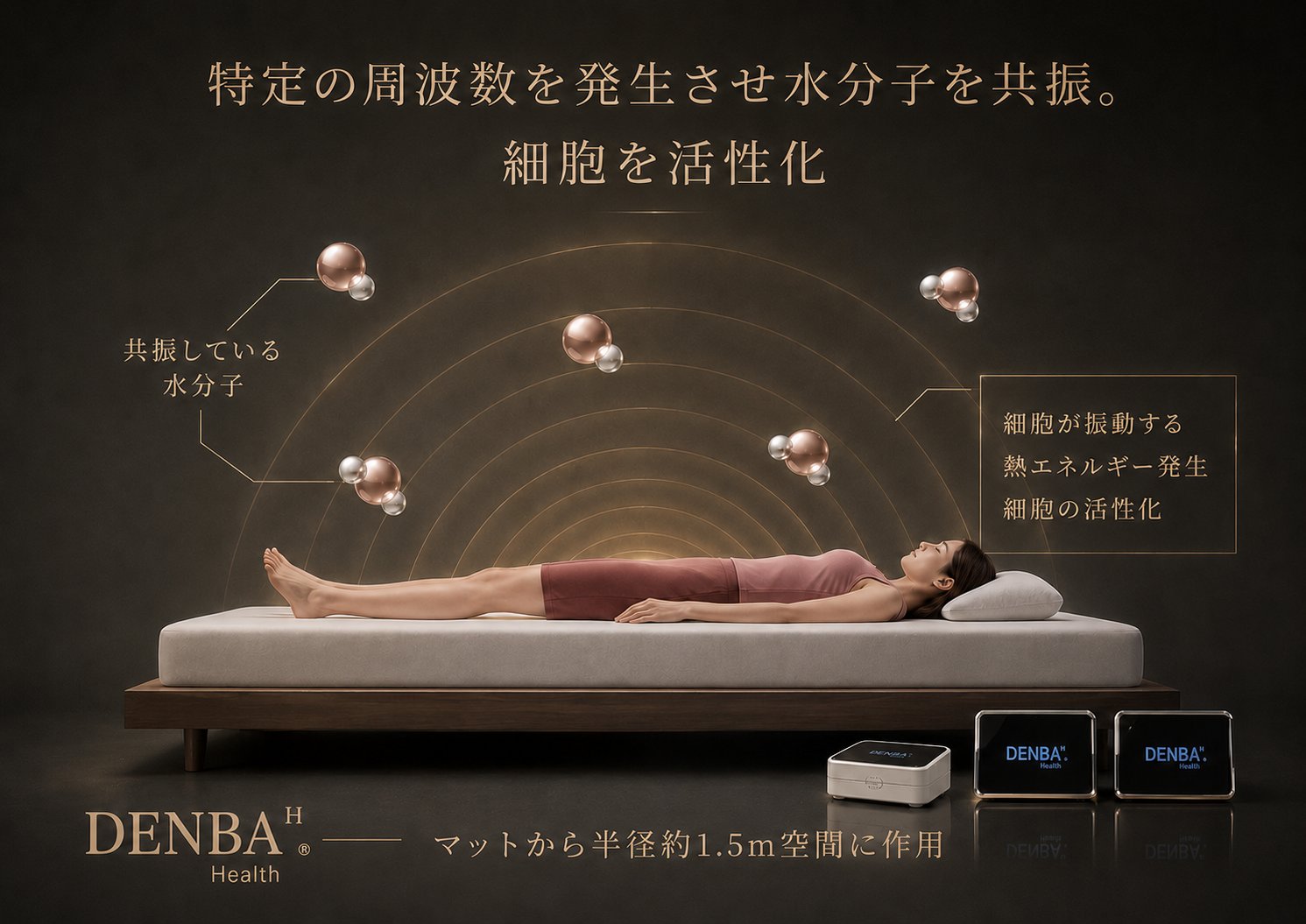 特定の周波数で水分子を共振。細胞を活性化