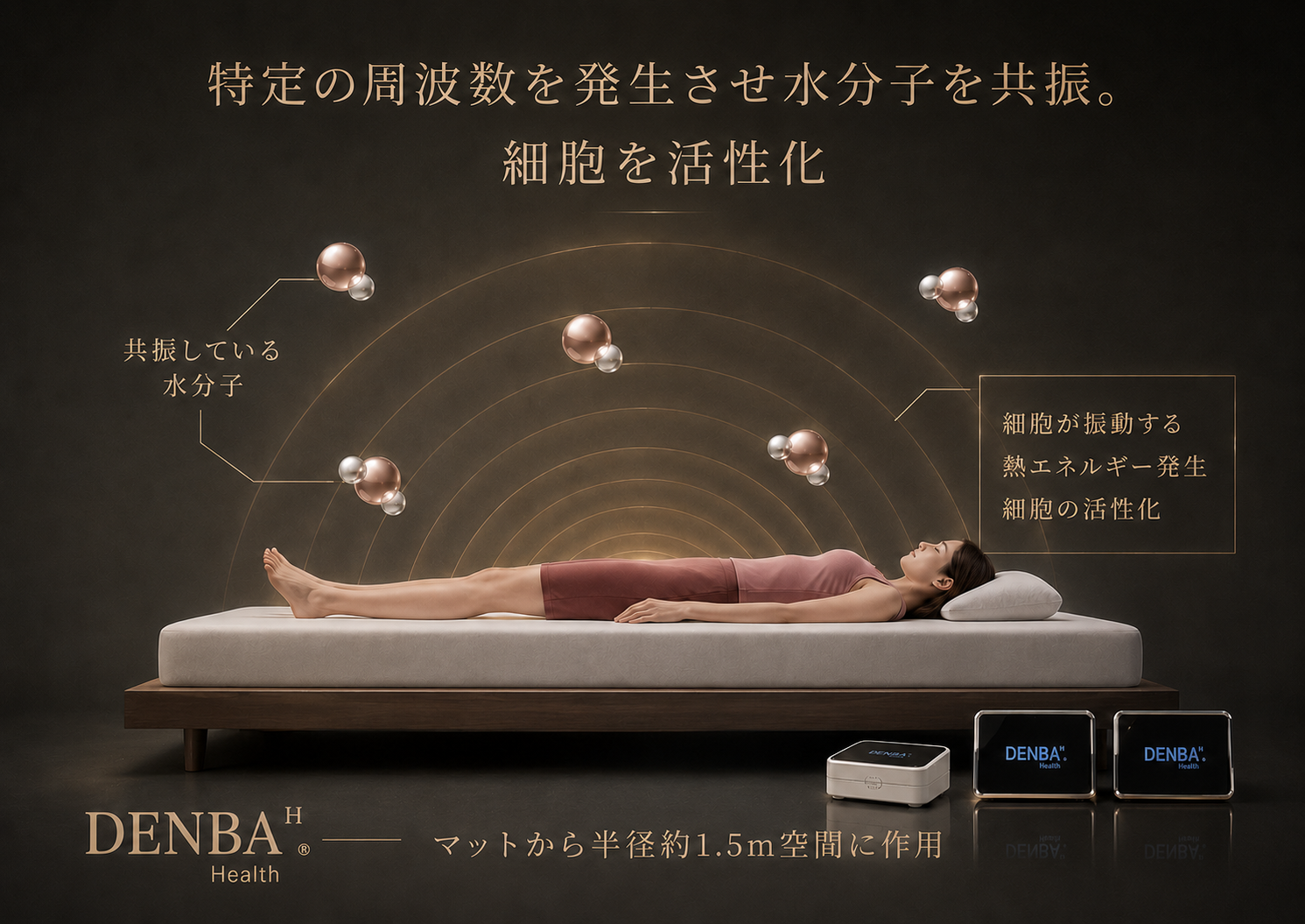 特定の周波数で水分子を共振。細胞を活性化